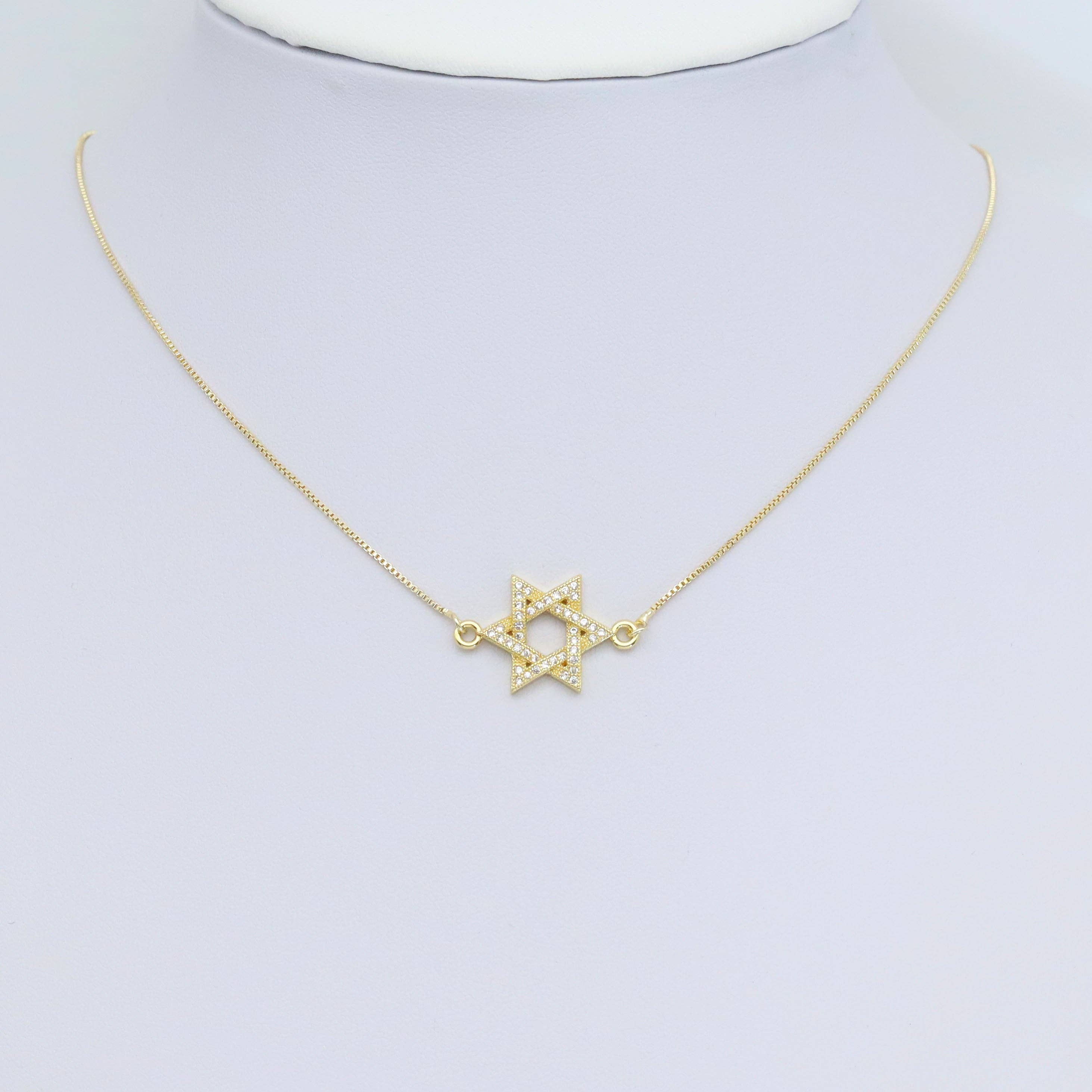 BestBeads&Beyond - Wholesale Individual Charm/Pendant - CZ Pave Jewish Star of David Connector Charm Pendant, Sku#LX6023