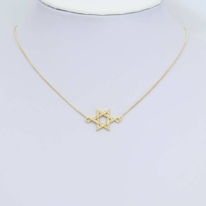 BestBeads&Beyond - Wholesale Individual Charm/Pendant - CZ Pave Jewish Star of David Connector Charm Pendant, Sku#LX6023