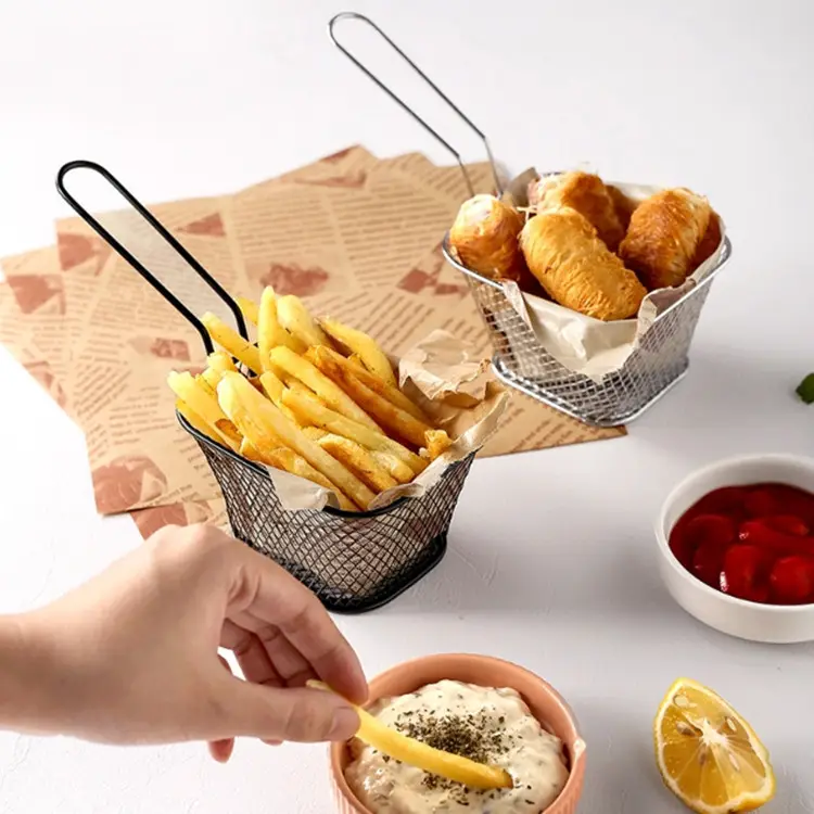 Sostraw & SmartThings - Wholesale Appetizer Serveware - Fries Basket - Squared shape - 4 colors1