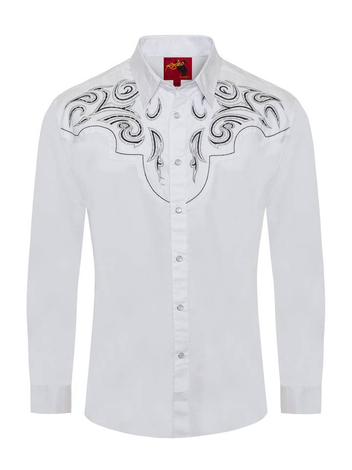 Camisa bordada Western Cowboy para hombre para venta al por mayor de Rodeo Clothing