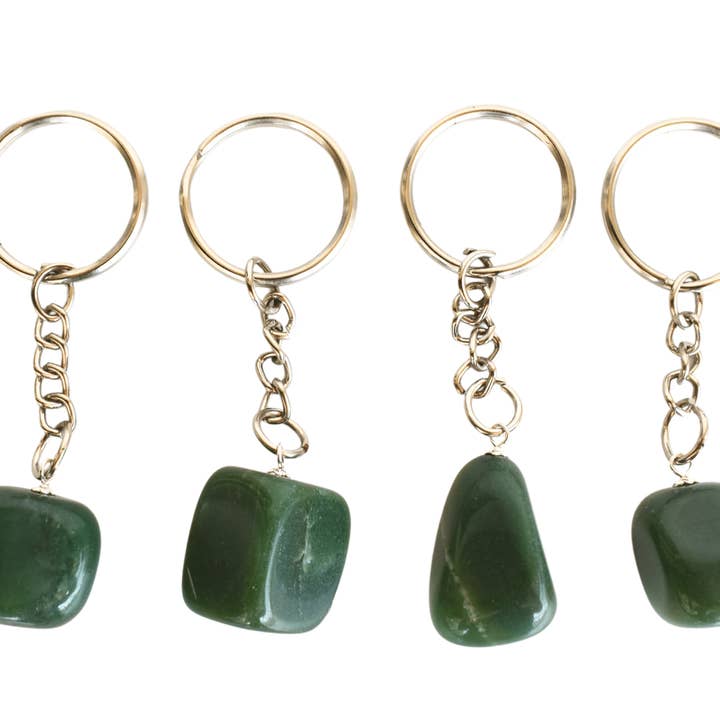 Soothing Crystals - Wholesale Keychain - Unisex - Green Jade Key Chain, Gemstone Keychain, Keychain Charm