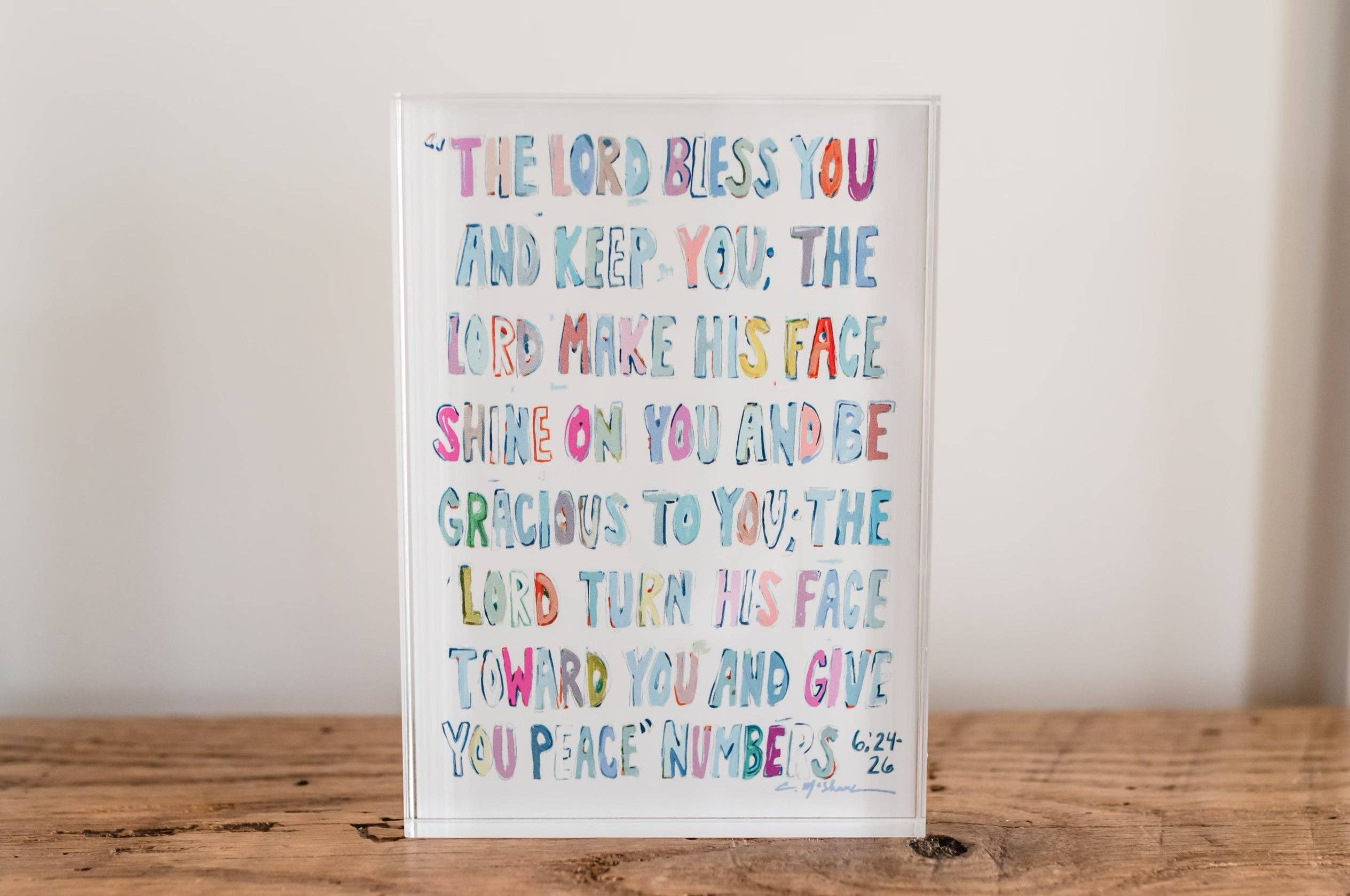 Chelsea McShane Art - Wholesale Decorative Tabletop Object - "Numbers 6: 24-26" acrylic shelfie4