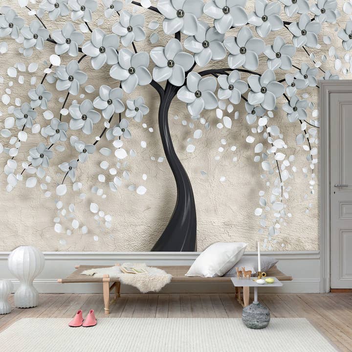 Tree in Bloom Trompe L'Oeil tapet for engroshandel hos Les Panoramiques