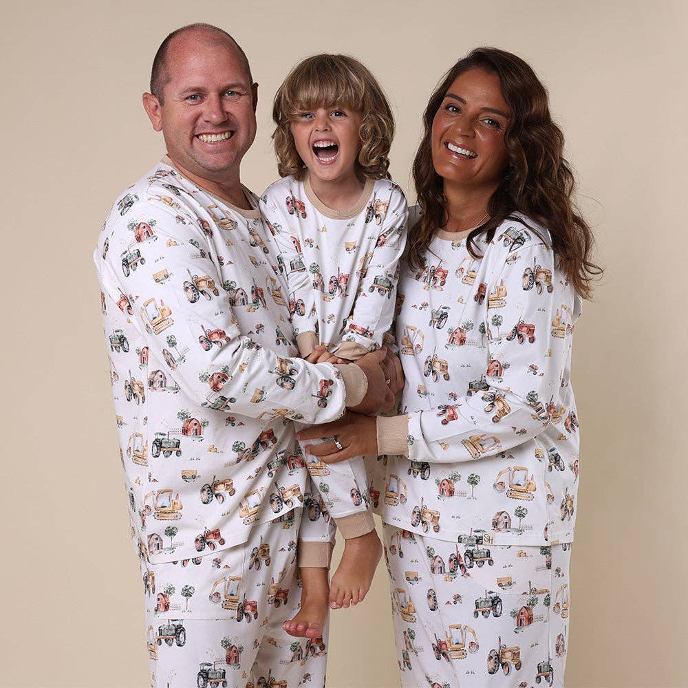 Snuggle Hunny – wholesale Sleepwear set – Kids – Diggers & Tractors Organic Kids Long Sleeve PJ Set5