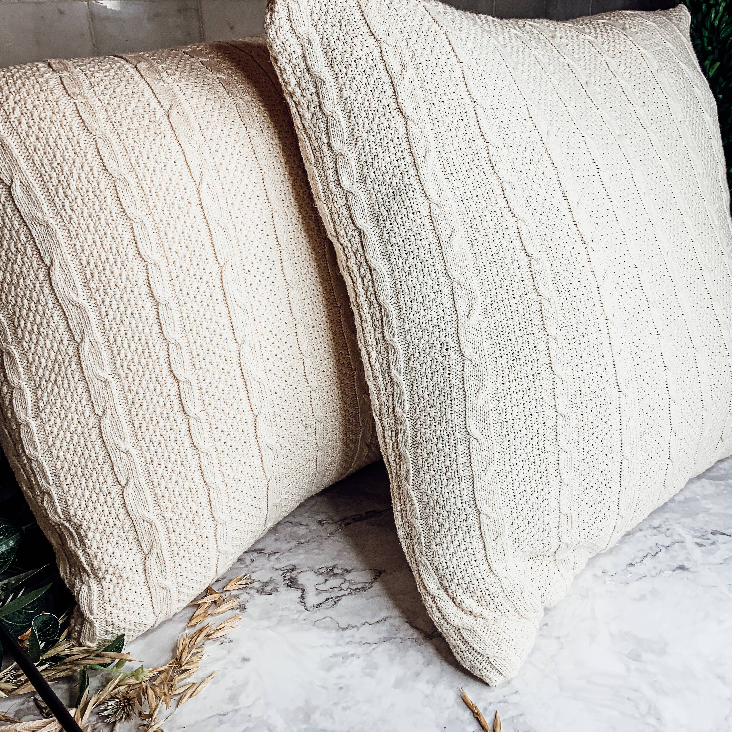 Gia Roma - Venta al por mayor Mantas de sofá - Manta vegana de algodón neutro, tipo suéter color marfil24