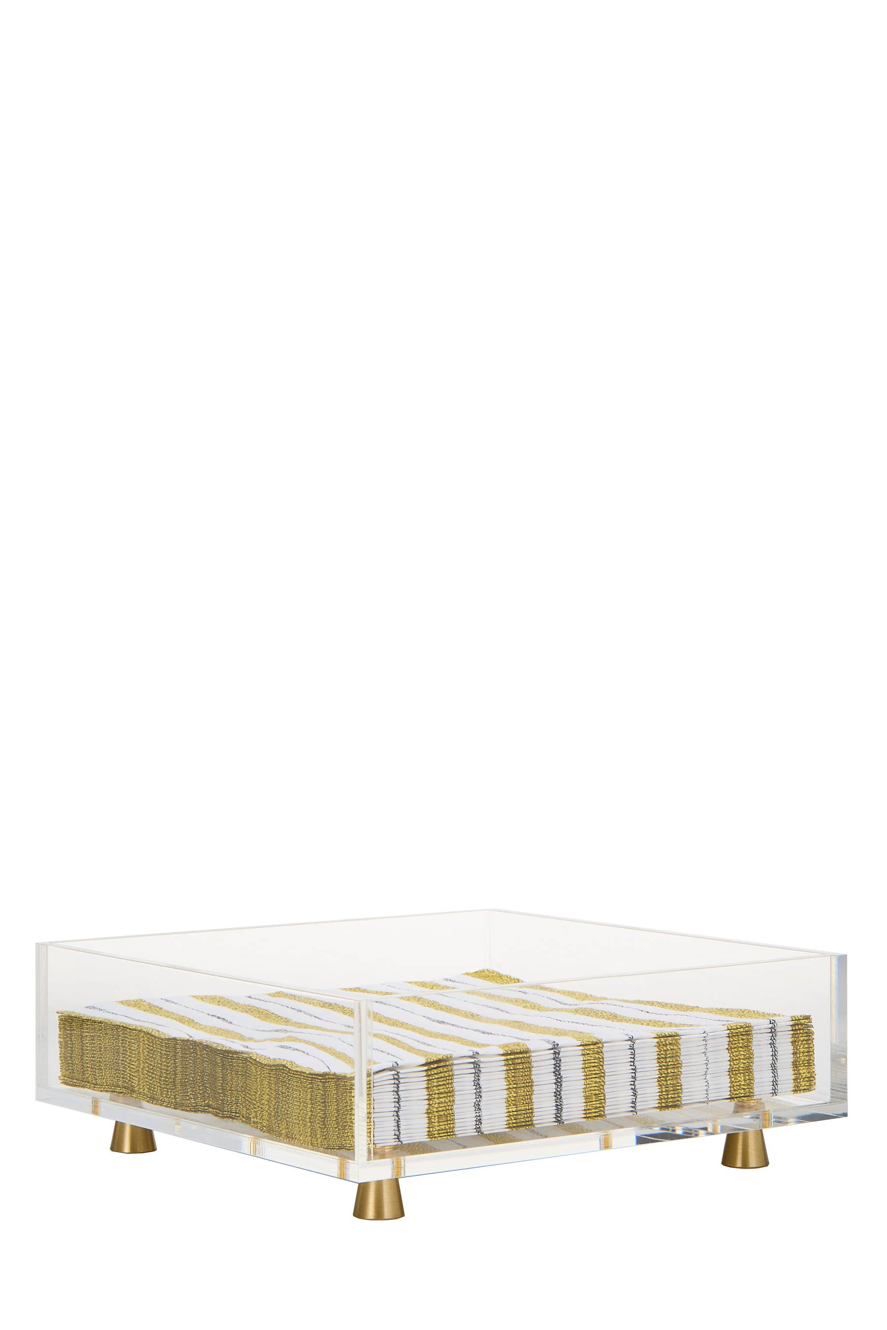Krifts Products - Wholesale Napkin Holder - Acrylic  Square Napkin Holder on Gold Legs3