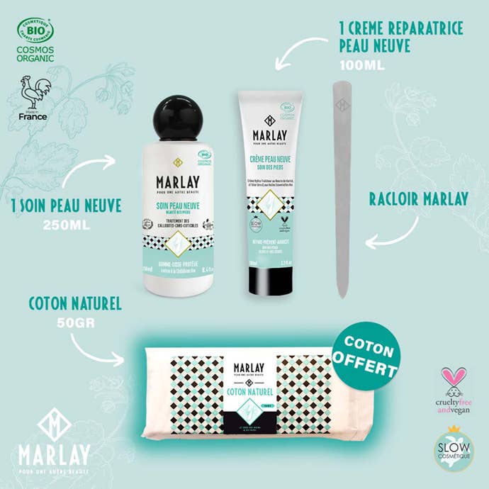 Marlay Cosmetics - Vente Crème pour les pieds - Coffret Rituel Peau Neuve –Soin des pieds