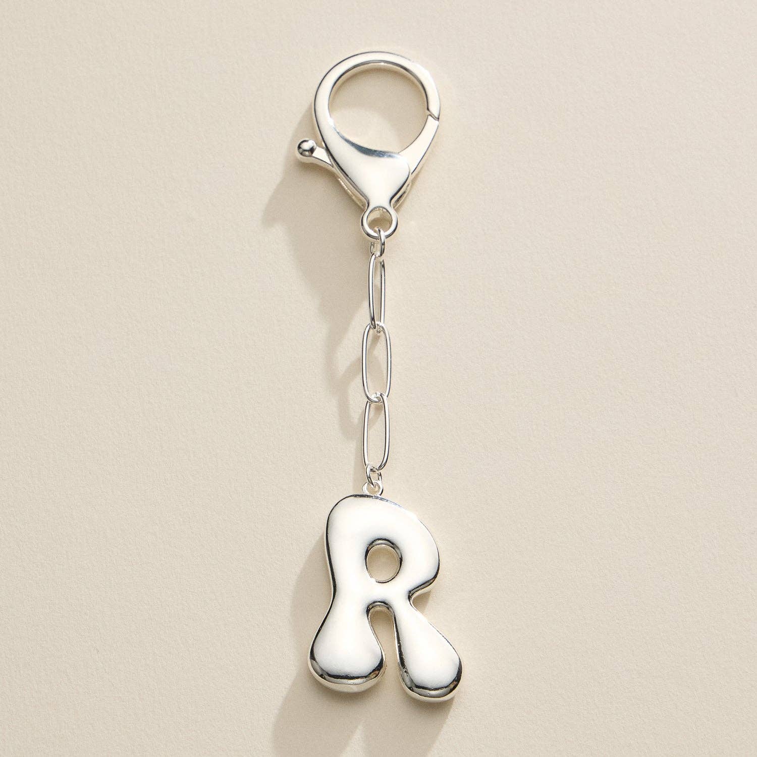 Lilla Haven - Wholesale Keychain - Women's - Bubble Letter Initial Keychain – Gold and Silver Tone Personalized Charm10