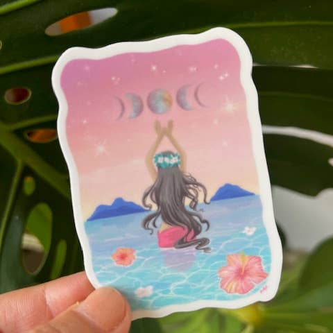 Island Stickers & More / Yuriko J. Design - Wholesale Sticker - Mahina Wahine Sticker - Hawaii - Lanikai 1