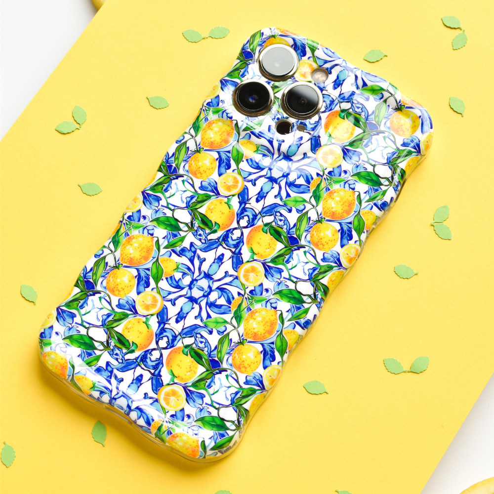 Coconut Lane – wholesale Phone case – Women’s – Wavy Phone Case - Amalfi Lemon0
