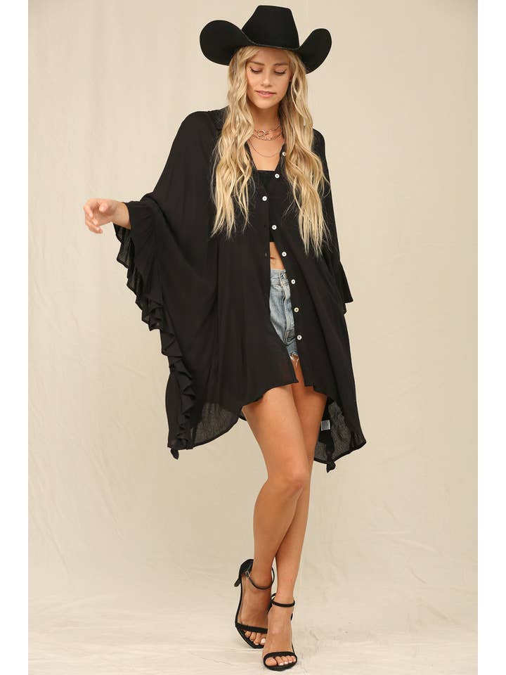 KyeMi - Wholesale Button Down Shirt - Women's - Rayon Crinkle Button Down Tunic Shirt6