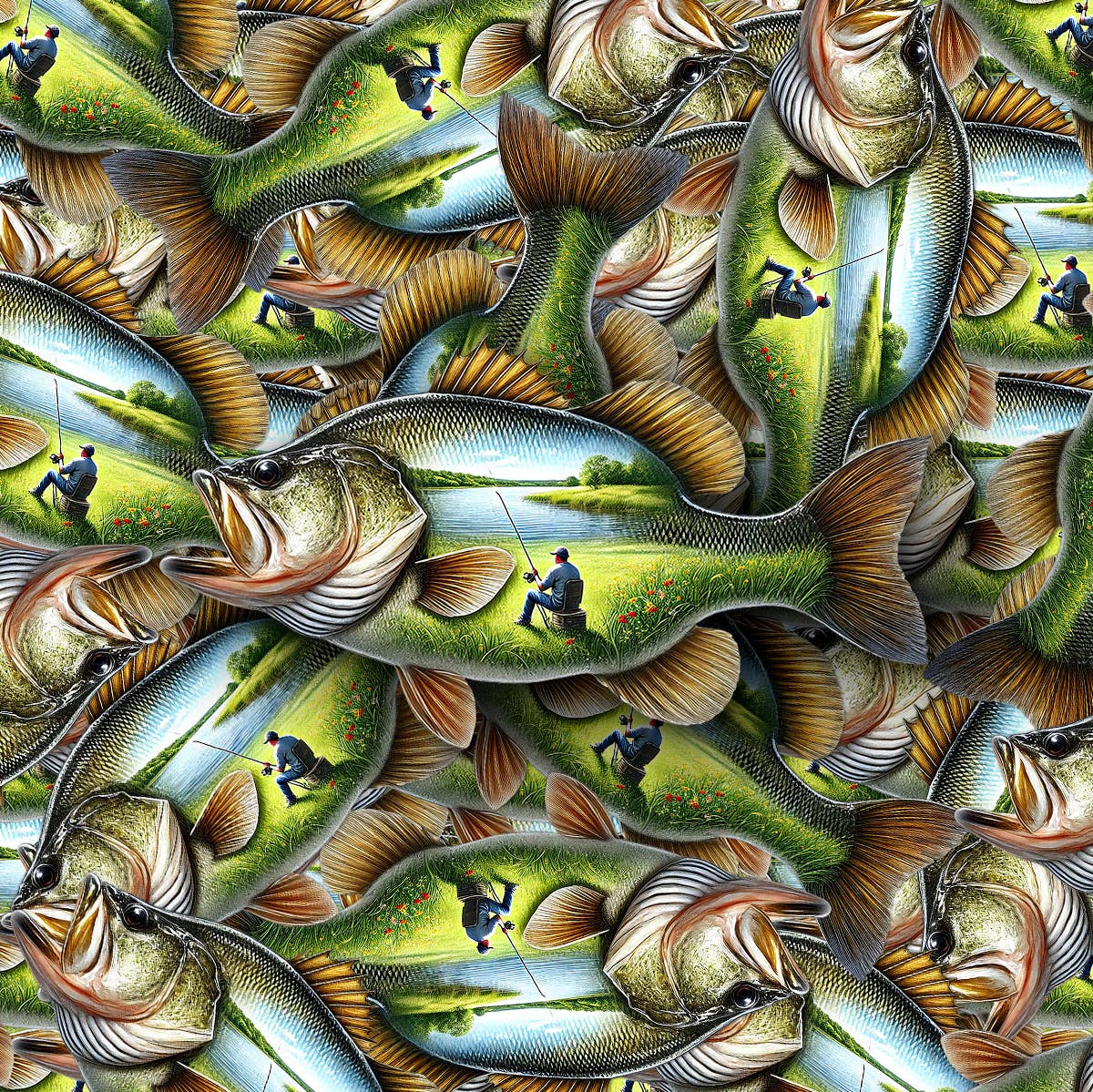 PiggyPrintStickers – wholesale Sticker – Bass Sticker | Lake Fishing Design | Durable Vinyl Decal2