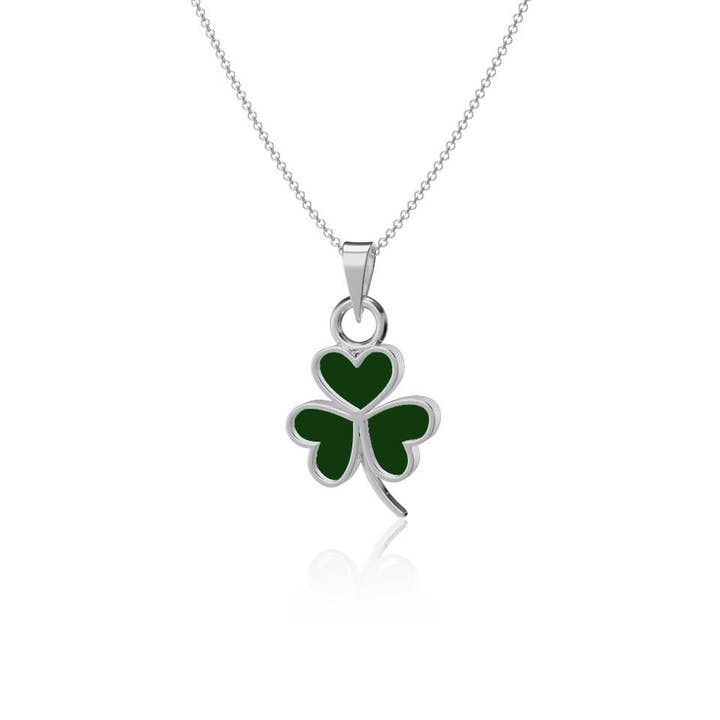 Shamrock Pendant Necklace - Enamel for wholesale by Dayna Designs