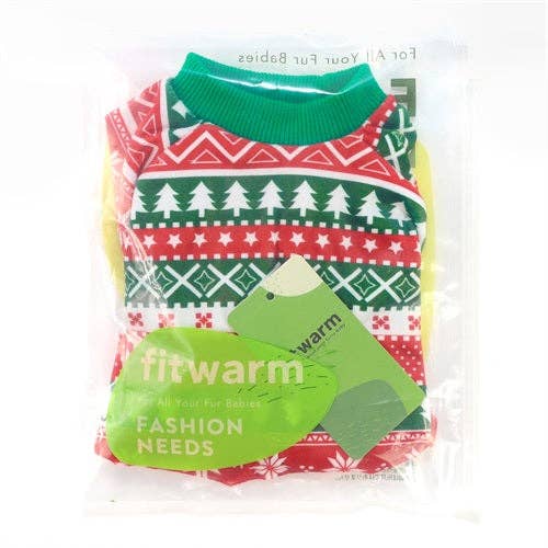 Fitwarm - Wholesale Pyjama voor huisdieren - Hond - Gestreepte kerstpyjama6