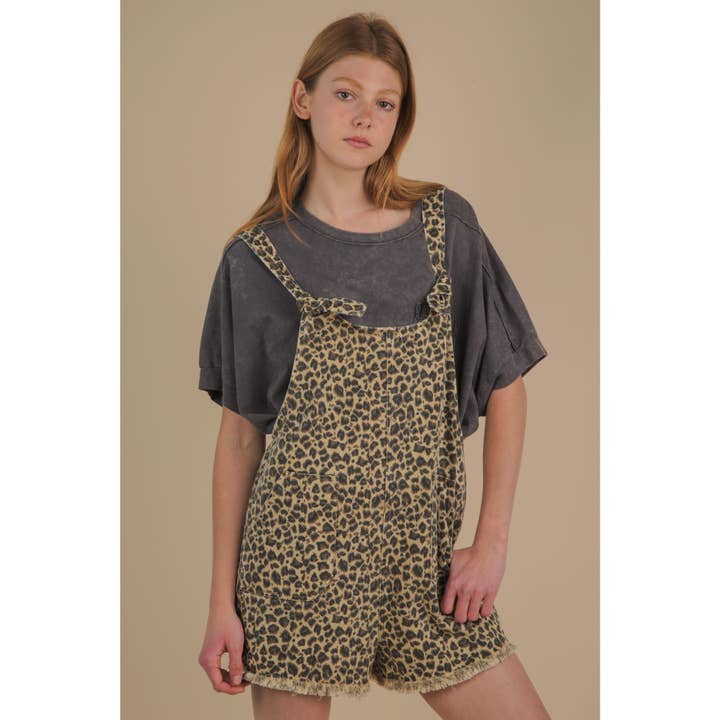 Leopard Printed Cotton Romper for wholesale by IVE