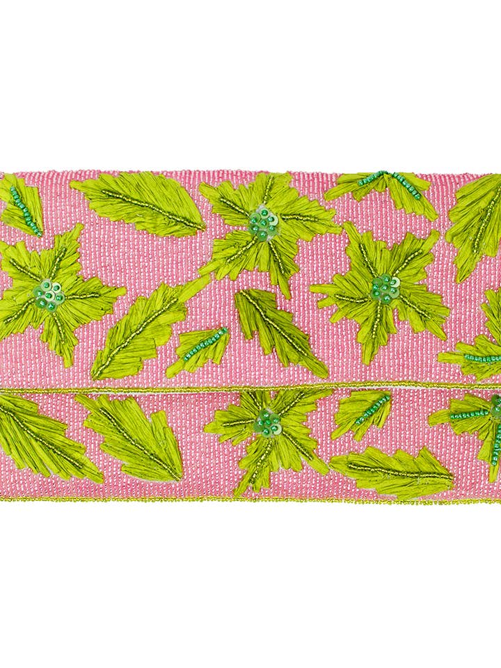 Bolso de mano bordado con hojas y pedrería para venta al por mayor de Ole