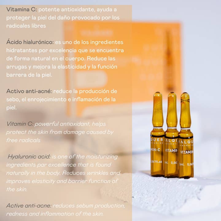 Valquer Laboratorios - Venta al por mayor Sérum facial - Ampollas faciales Vitamina C - 5 x 2 ml3