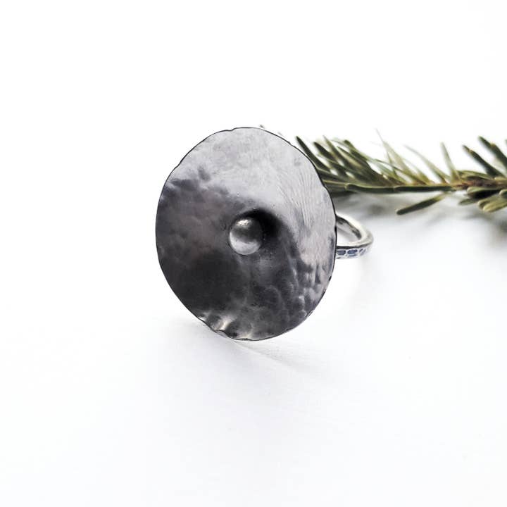 Boho Hammered Recycled Sterling Silver Flower Ring - Fleur for wholesale by Andewyn Moon