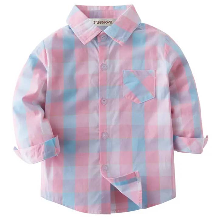 Fennco Styles - Wholesale Button Down Shirt - Kids - Baby Toddler Button-Down Shirt 7