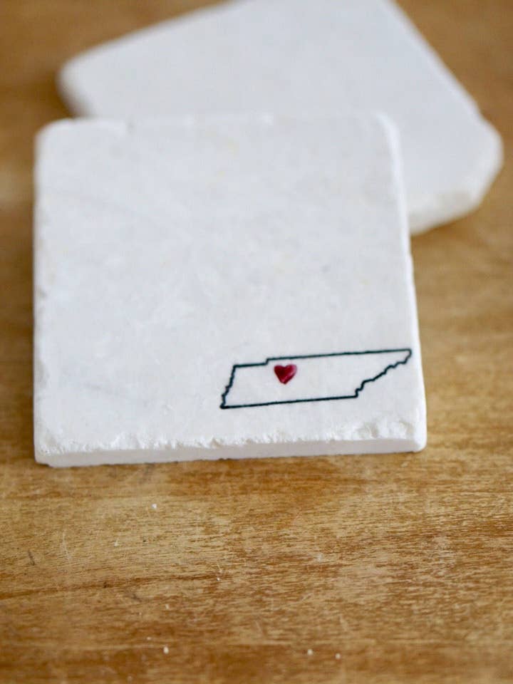 Tennessee Marble Coaster för wholesale av Lace, Grace & Peonies Marble Coasters