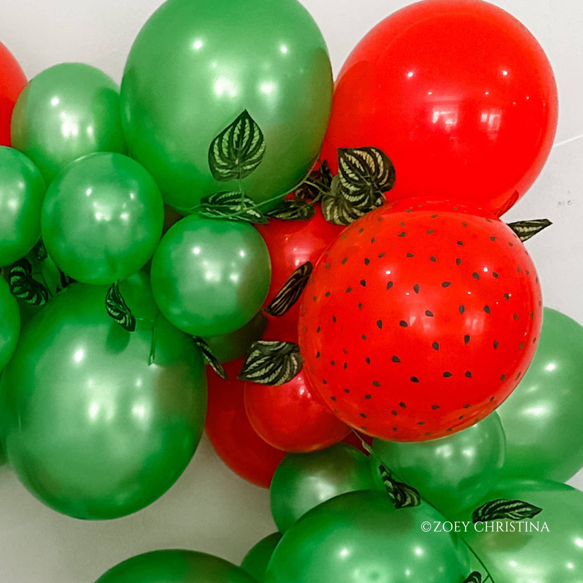 Zoey Christina - Vendita all'ingrosso A palloncino - Palloncini in lattice con semi di frutta, 30,5 cm, con anguria e fragola6