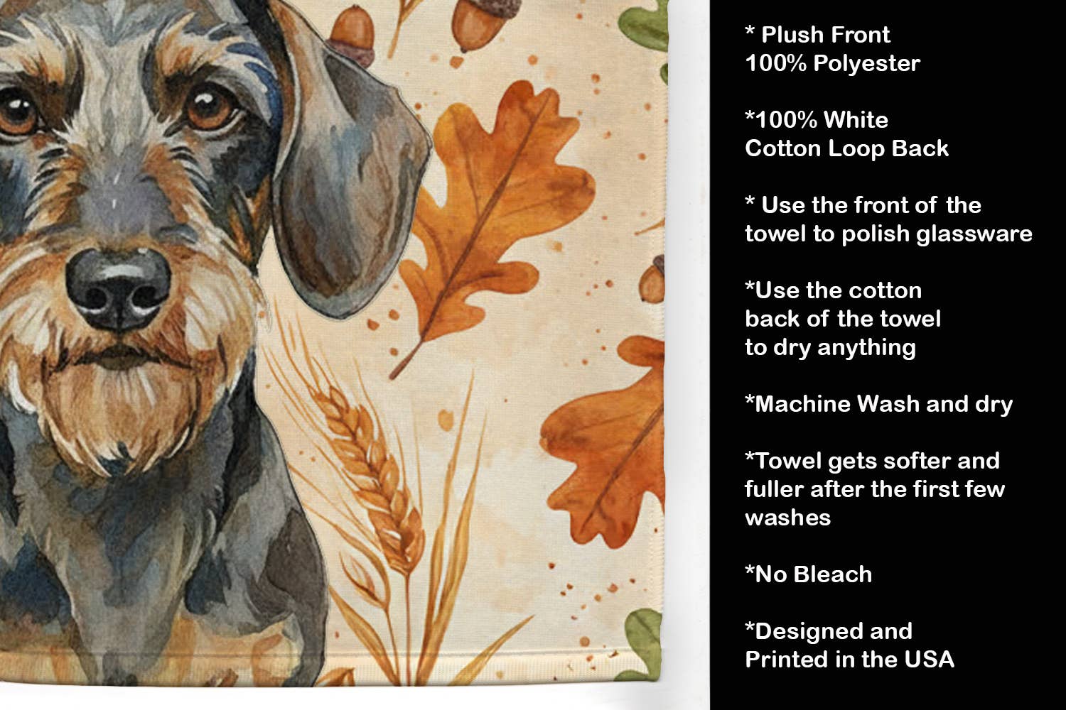 Caroline's Treasures - Wholesale Hand Towel - Wirehaired Wild Boar Dachshund Heirloom Fall Towel WDK78032