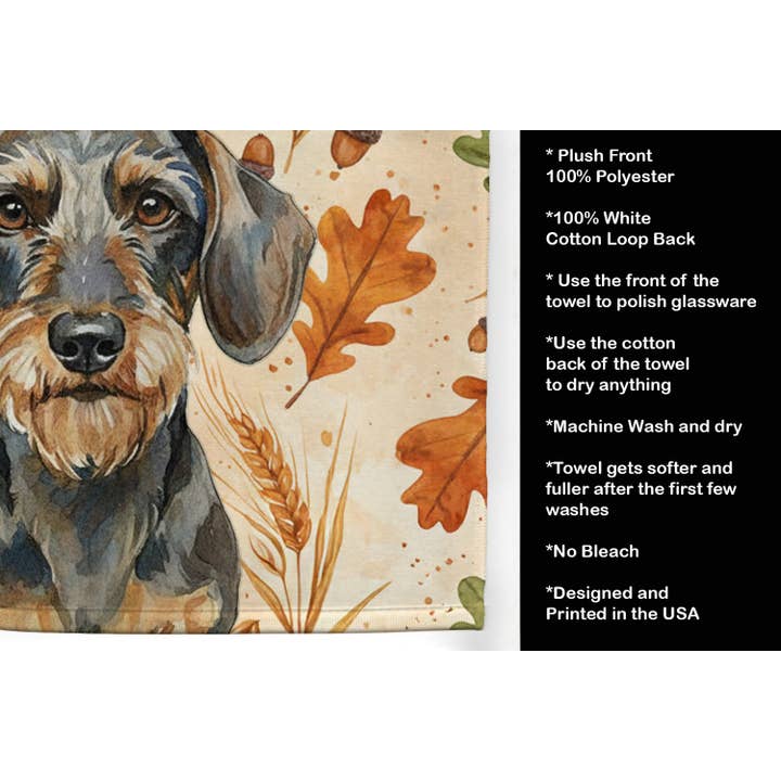 Caroline's Treasures - Wholesale Hand Towel - Wirehaired Wild Boar Dachshund Heirloom Fall Towel WDK78032