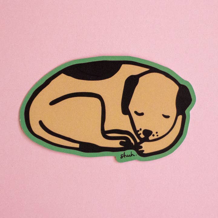 NAPPING DOG STICKER for wholesale by shuh.
