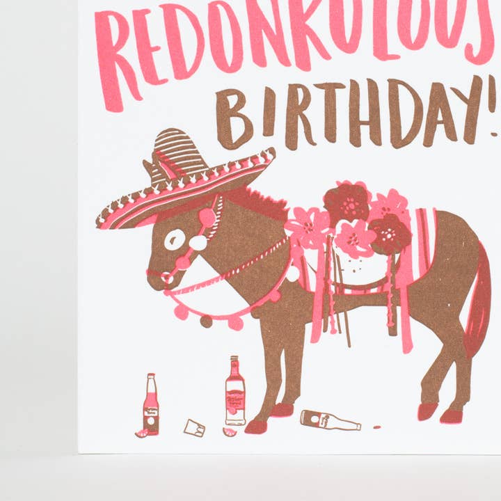 Egg Press Manufacturing - Wholesale Birthday Card - Redonkulous Birthday Punny Letterpress Greeting Card by Hello!Lucky1