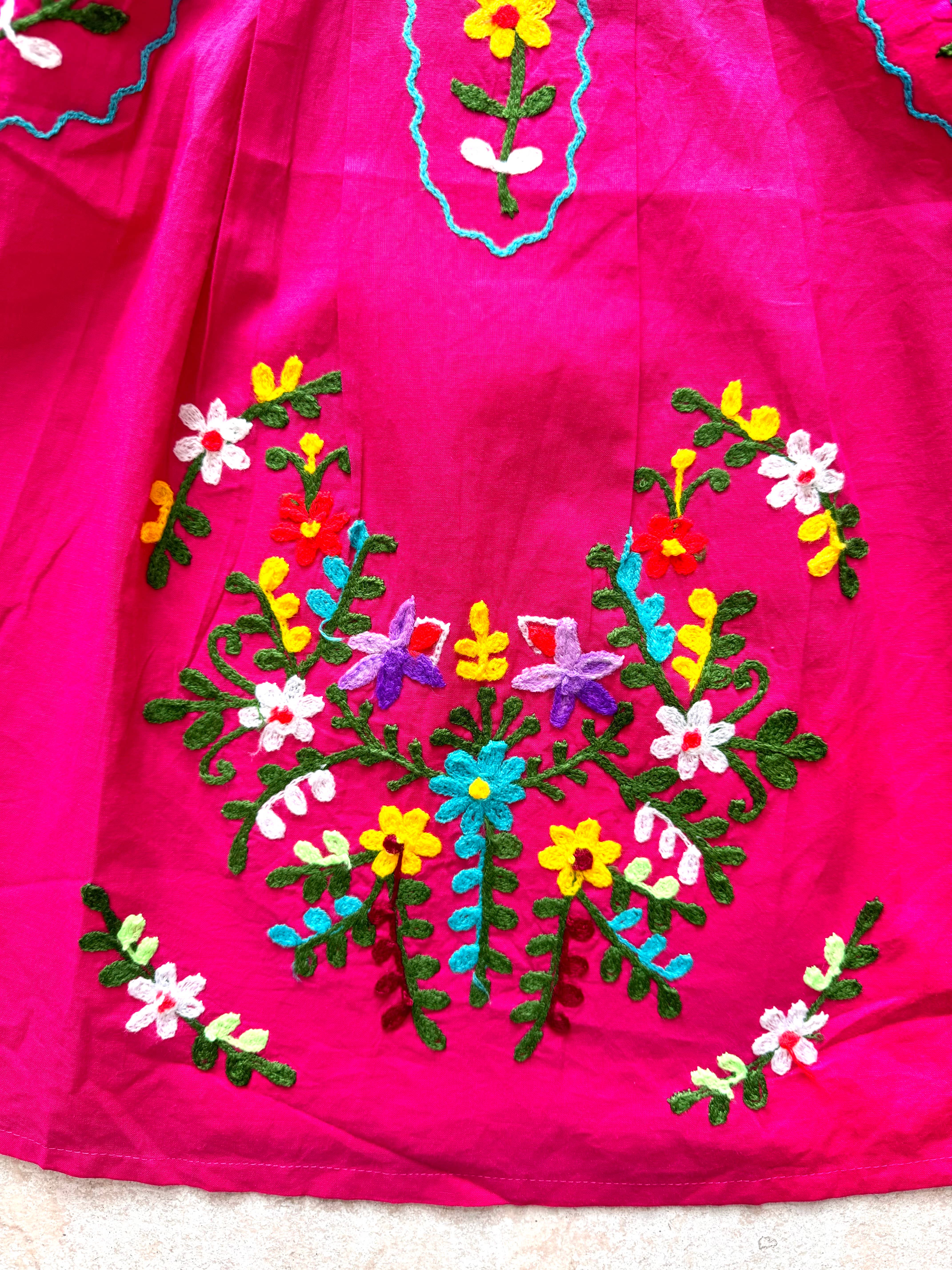 Girls Embroidery Dress_Flower( Fuchsia Color) for wholesale on Faire3