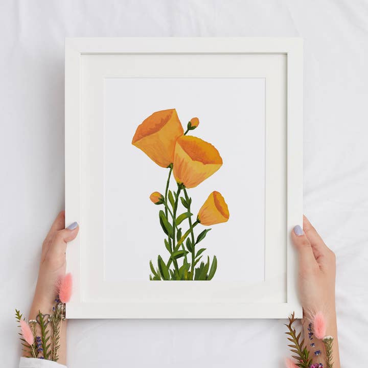 Impression artistique de coquelicots de Californie | Impression d'art giclée | Art mural pour la vente par Markdisha Designs