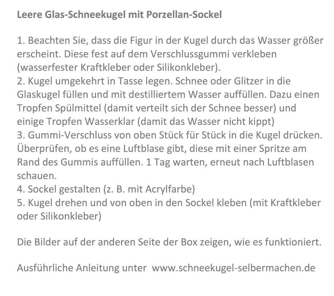 Schneekugelhaus – wholesale DIY-pysselkit – 80 mm gör-det-själv snöglob med glas och porslin2