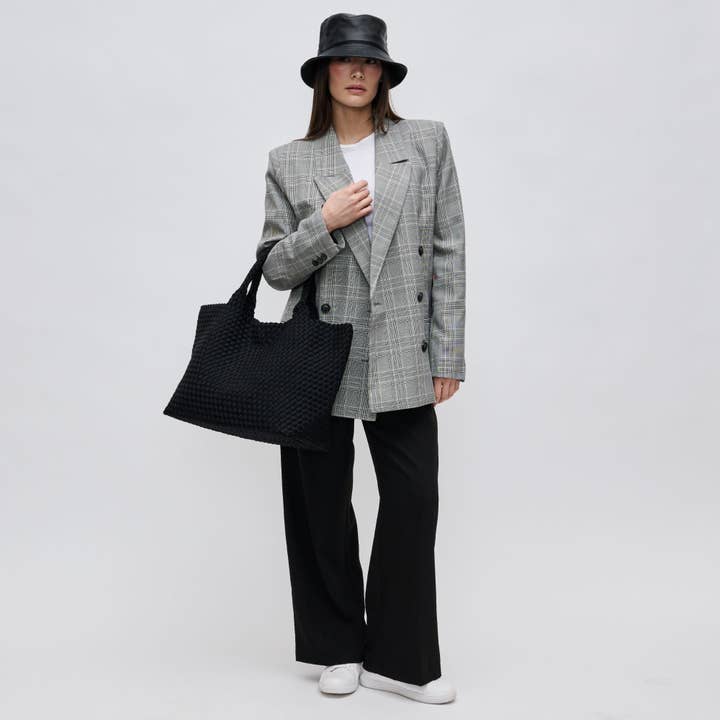 Sol and Selene - Wholesale Tote Bag - Women's - Sky's The Limit - Large Woven Neoprene Tote