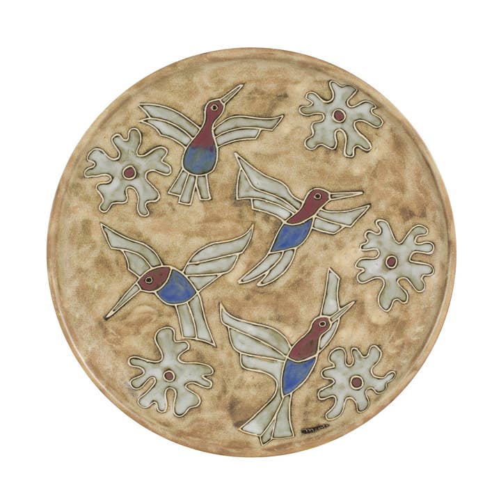 Platos para servir Mara de 12 pulgadas, diseño colibrí para venta al por mayor de Galleyware