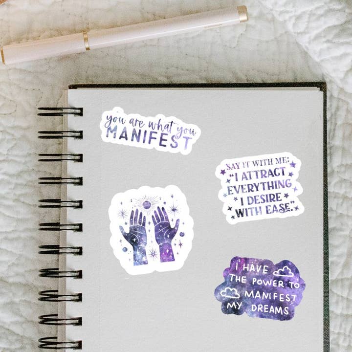 Manifestation Sticker Pack for wholesale by Wonky Paper Co