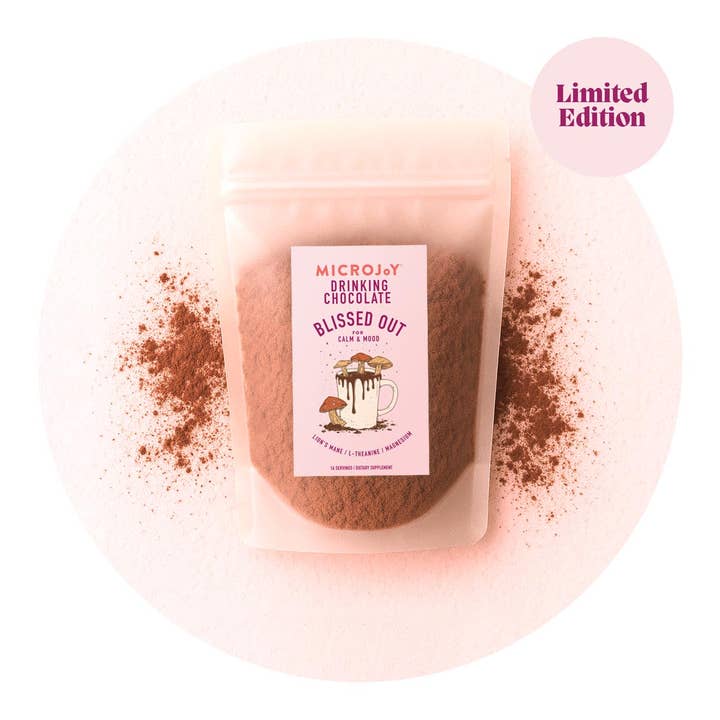 Blissed Out Seasonal Drinking Chocolate for Calm + Mood for wholesale by Microjoy