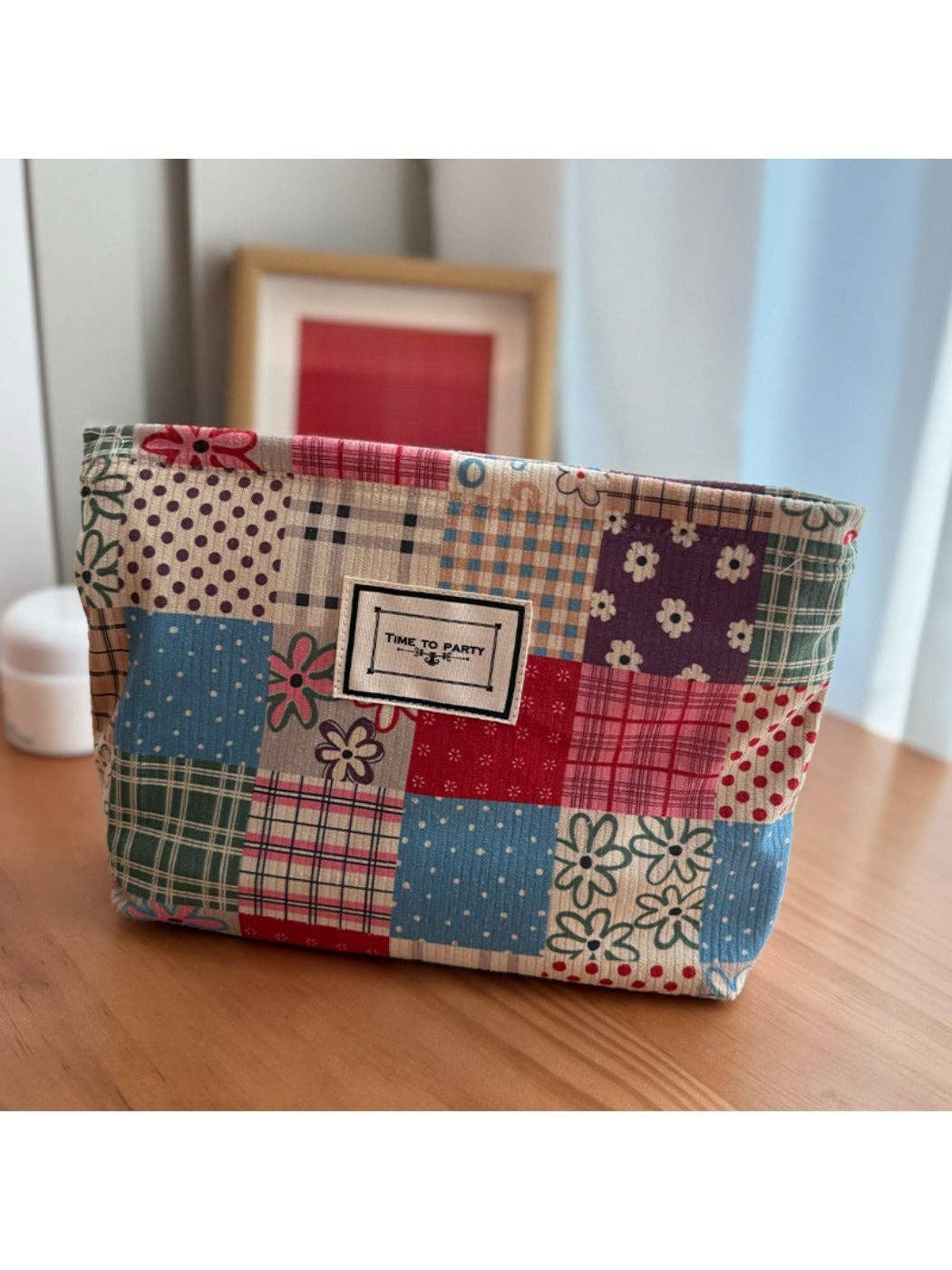 Floral Cosbai - Portable Patchwork Travel Makeup Bag for wholesale on Faire4