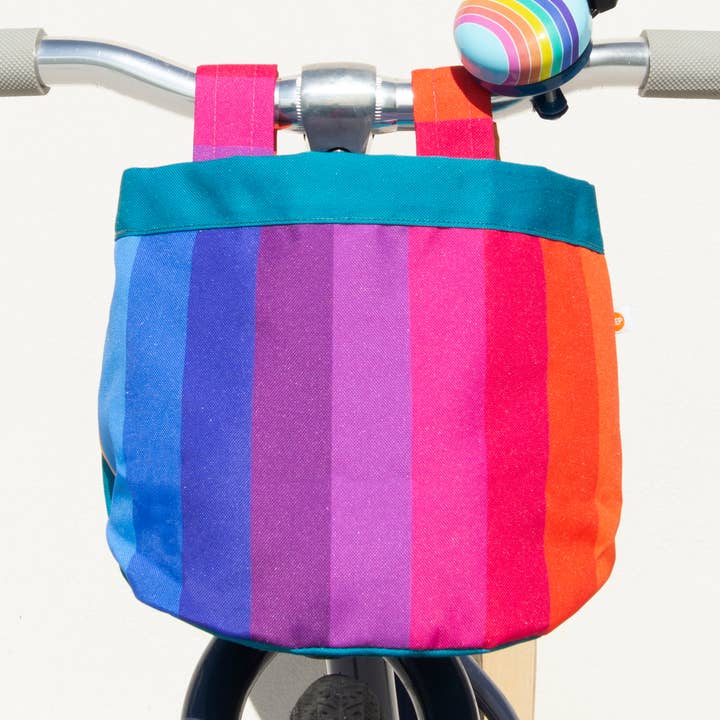 Rainbow Bike & Scooter Front Canvas Basket for wholesale by Beep