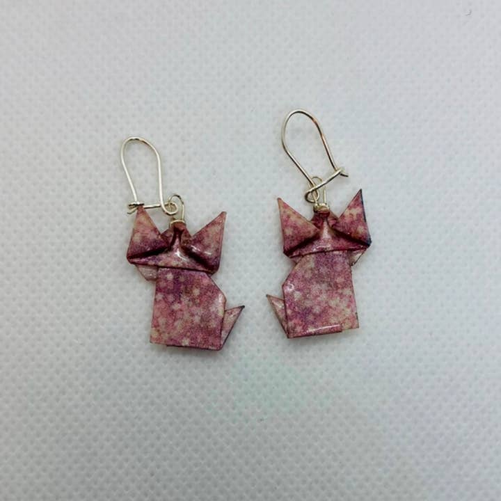 L'éco maison décoration - Wholesale Dangle Earrings - Origami cat earrings9