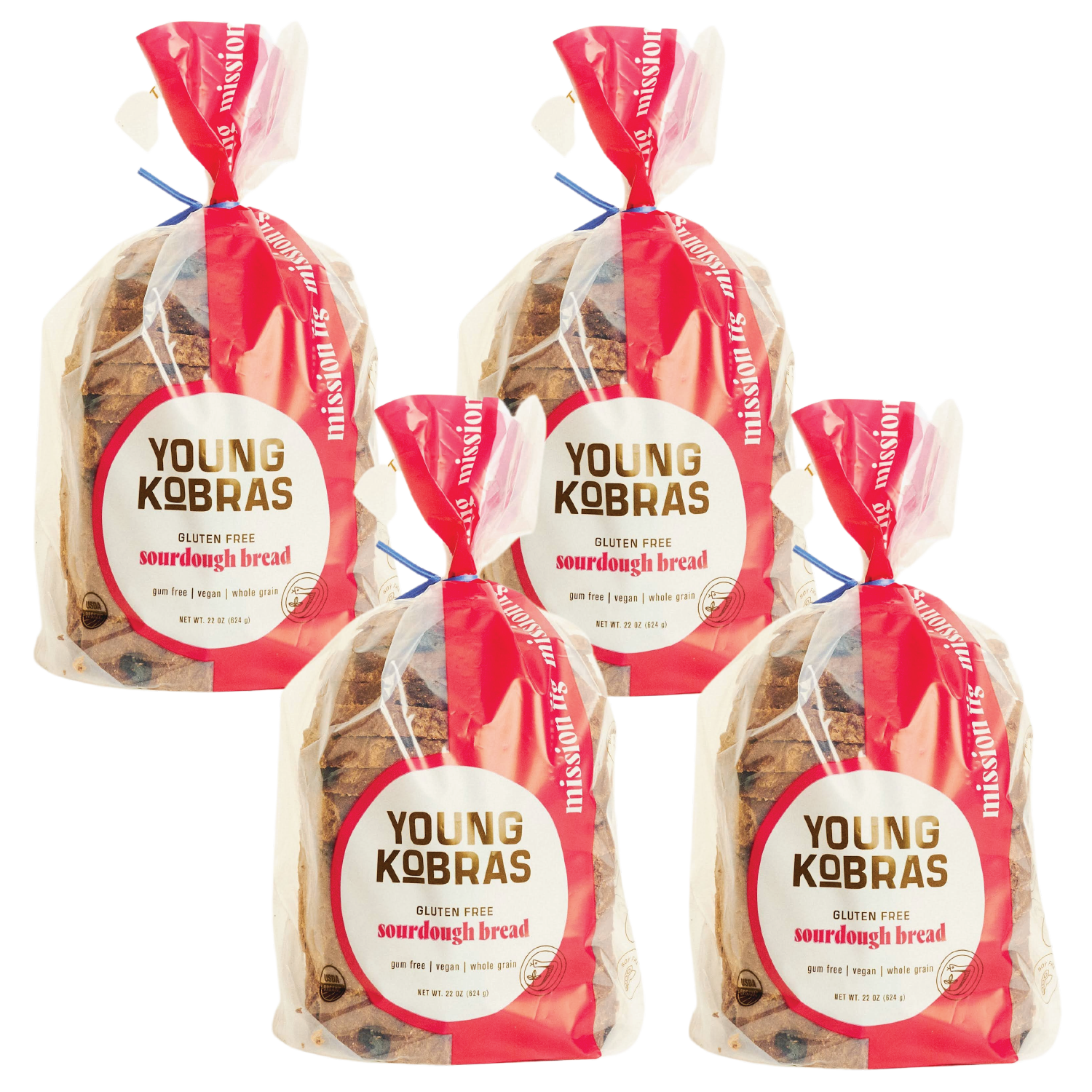Young Kobras - Wholesale Bread/Tortilla - 4 Gluten-Free Sourdough Loaves (sliced)8