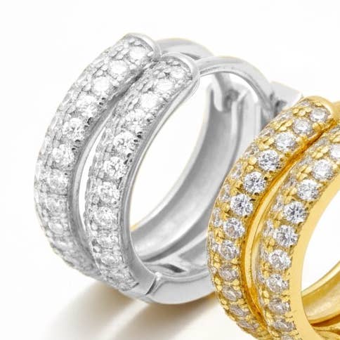 925 Silver Diamond Huggie Hoop Earrings - Small CZ Huggies for wholesale by Blueyejewelry