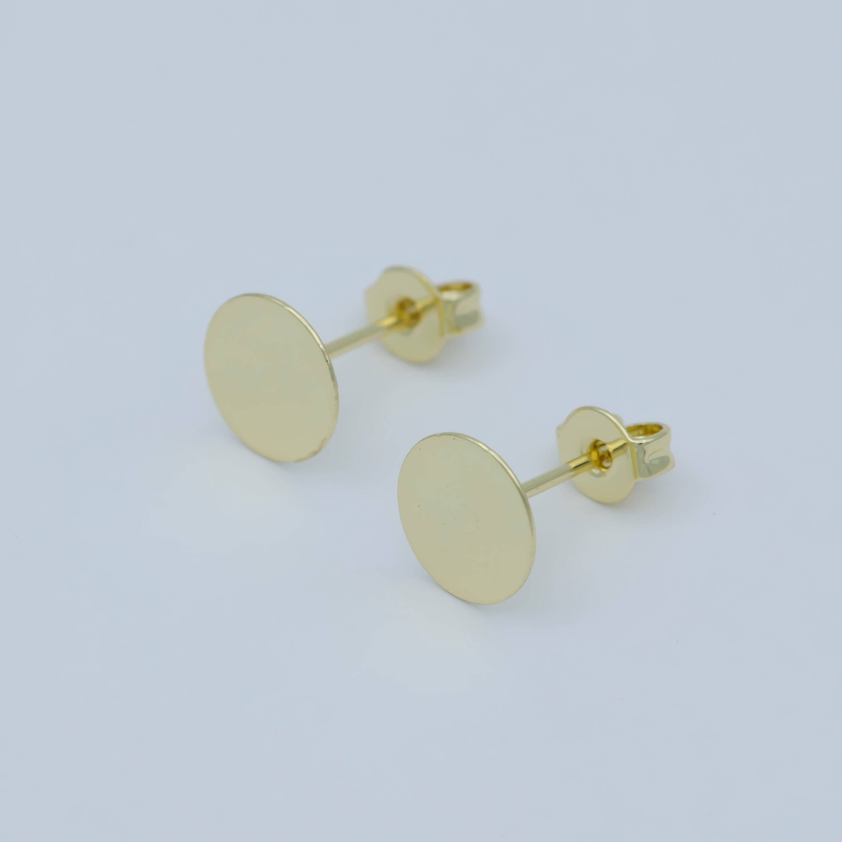 Aim Eternal - Wholesale Stud/Post Earrings - 6mm/8mm/10mm Round Gold Stud Earrings L391 L392 L3931