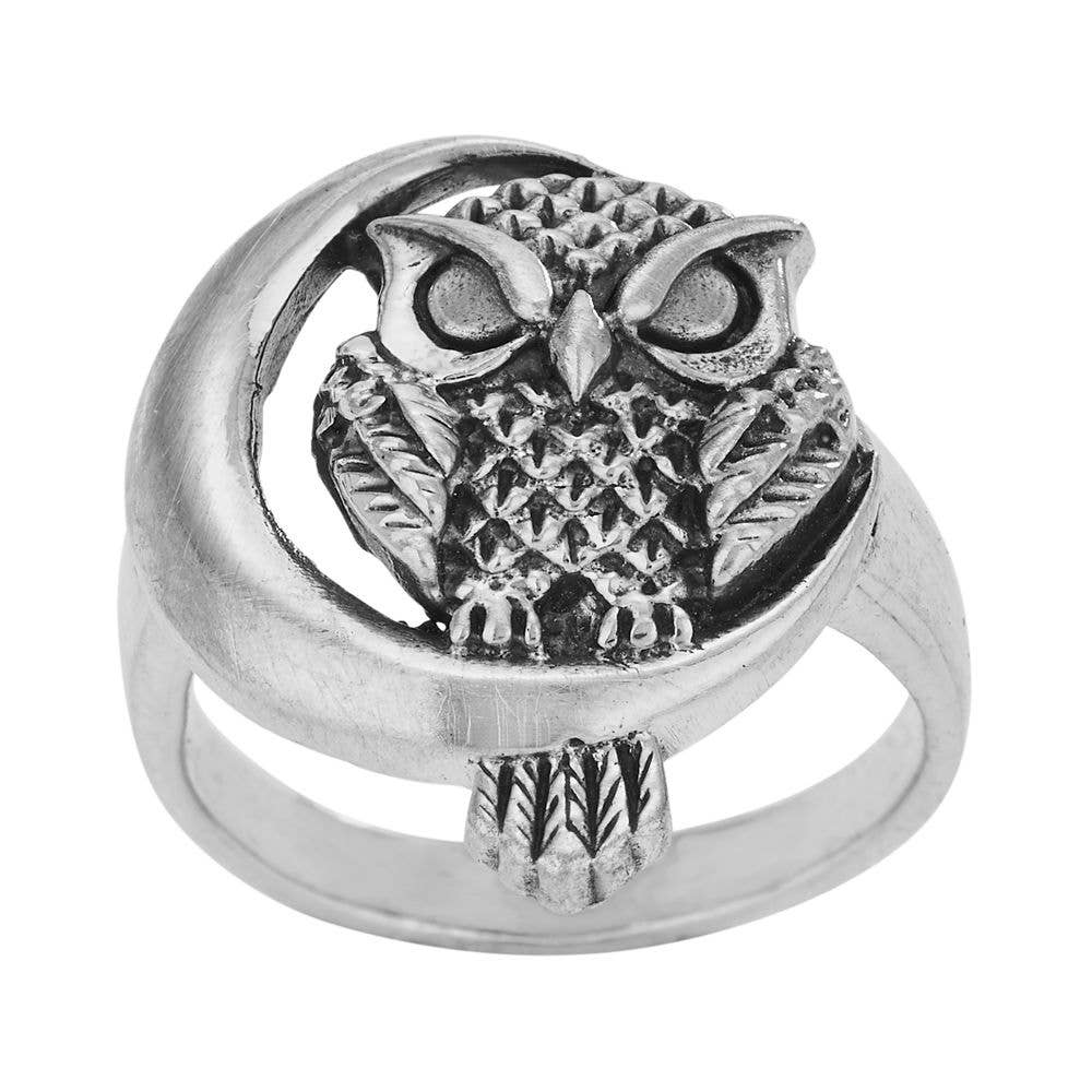Tiger Mountain Jewelry - Wholesale Cocktail/statement ring - Lunar Hoot Sterling Silver Ring