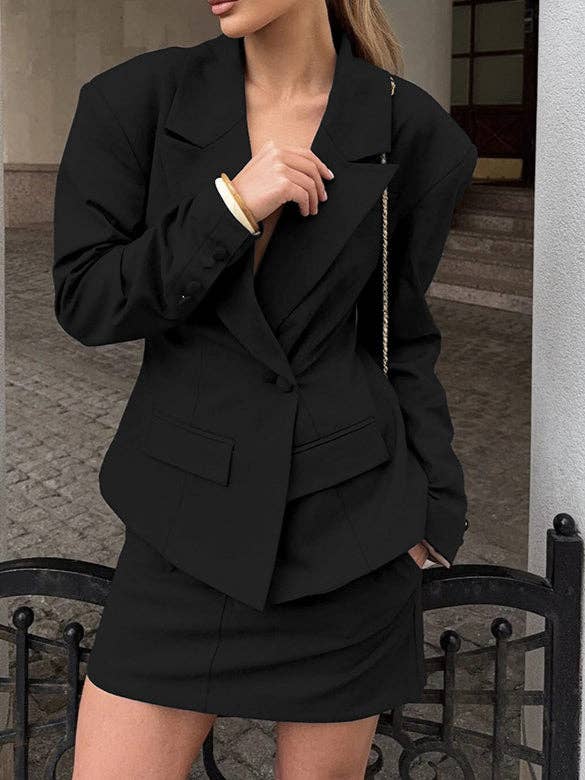 alberalkirk - Wholesale Blazer - Women's - Tie Waist Cropped Blazer Women Office Multiple Colors N5A3435