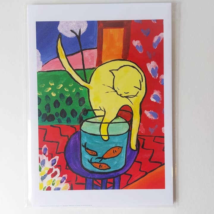 Go To Design - Wholesale Art Print - Fine art print Cat with Goldfish - Matisse unframed wall art1