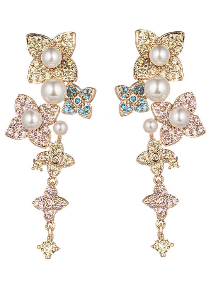 Isabella Flower Statement Earring for wholesale by Eye Candy Los Angeles