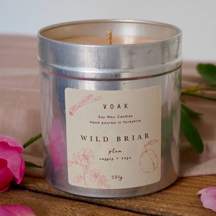 Wild Briar Large Tin Soy Wax Candle for wholesale by VOAK