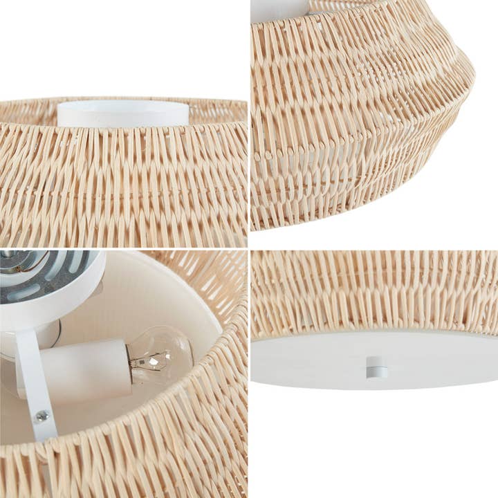 Olliix - Wholesale Sconce - Natural Boho Bamboo Flush Mount Ceiling Light