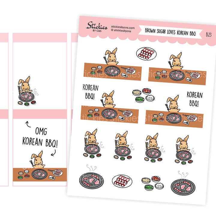 Autocollants pour barbecue coréen pour la vente par Stickies by C&S