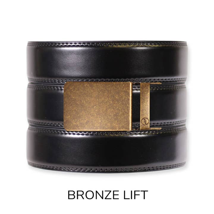 Tough Apparel – Engroshandel Bælte - Herre – Glans Sort Læder Ratchet Bælte & Spænde Sæt6